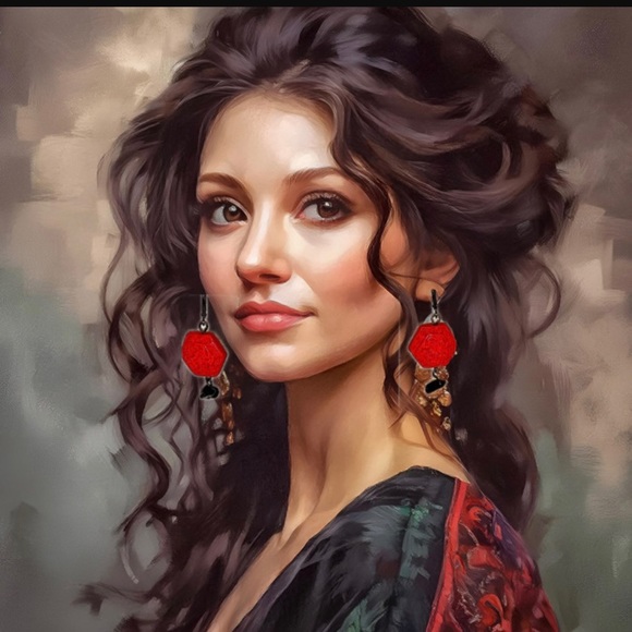 Sexy Chalcedony Earrings in Blue-Green Color SS & CZ Beautiful Women Collection - Picture 12 of 16